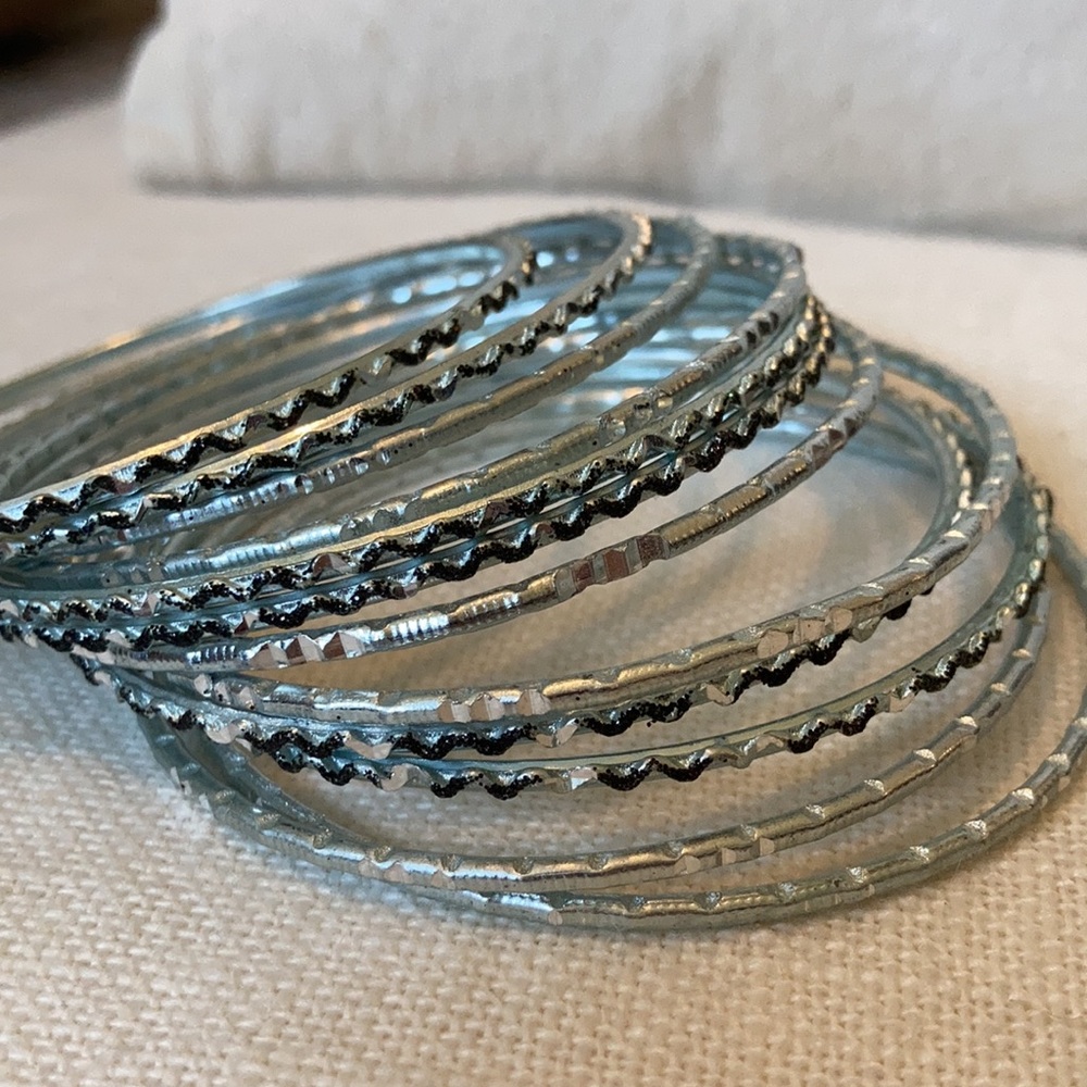 Silvery Indian Bangles Bracelets